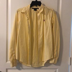 Yellow striped button up